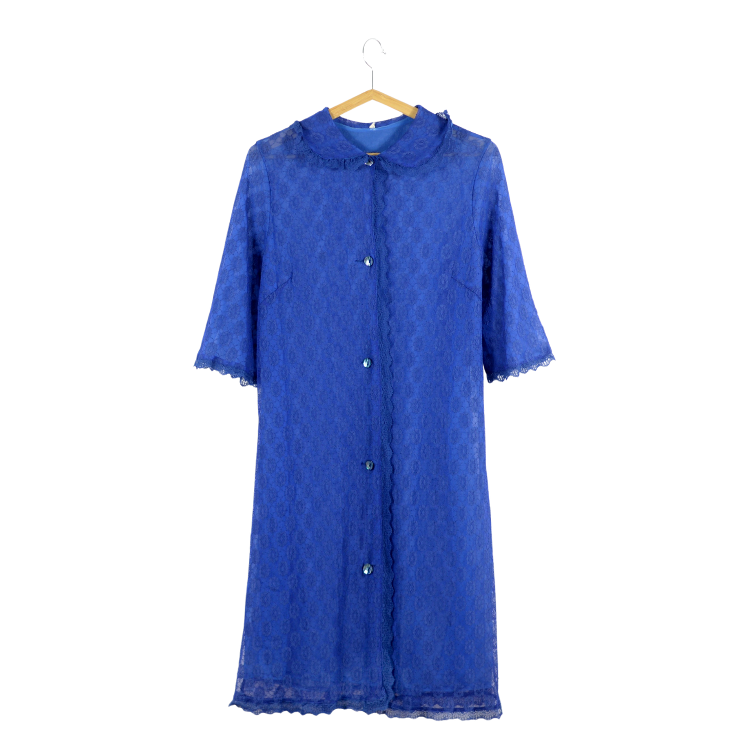 Krajkové modré vintage šaty S/M
