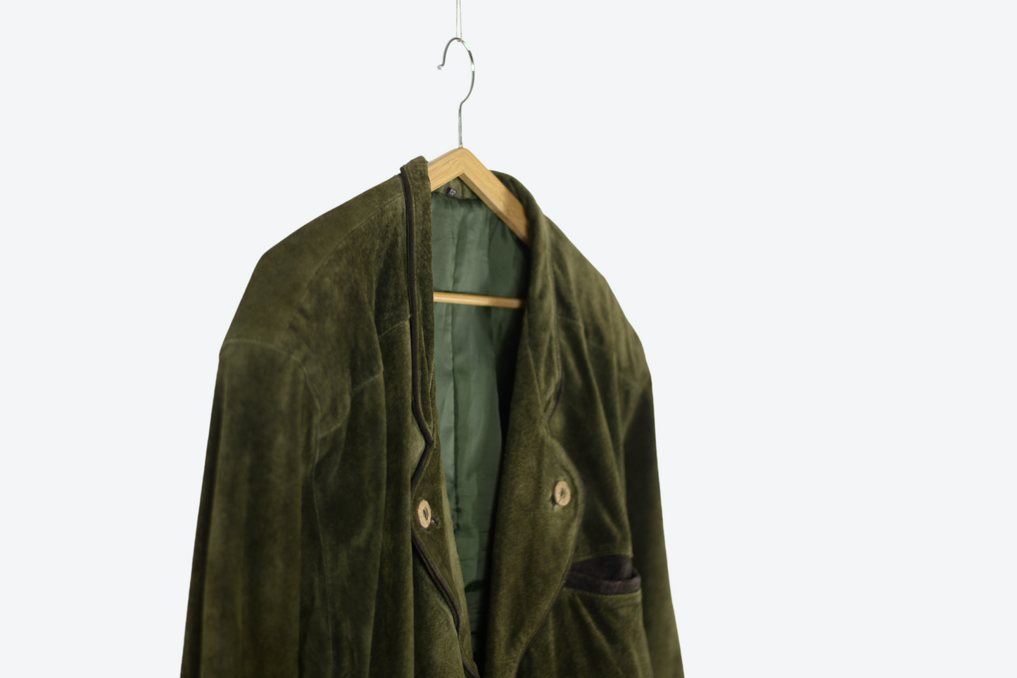Vintage zelený kožený kabátek L