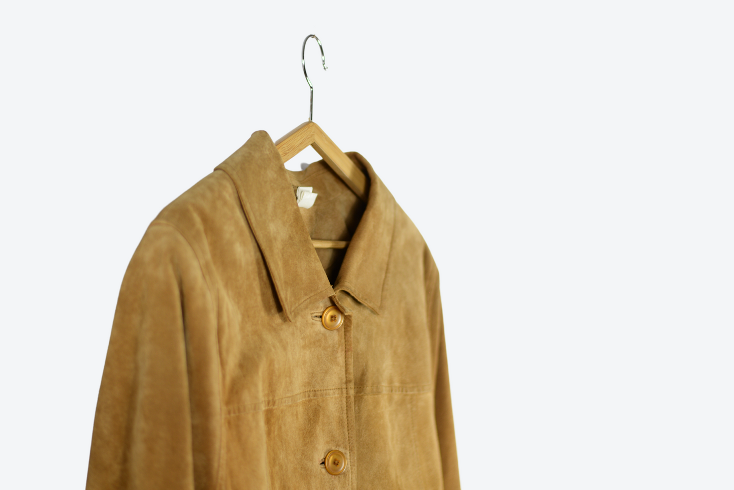 Vintage camel kožený broušený kabát M/L