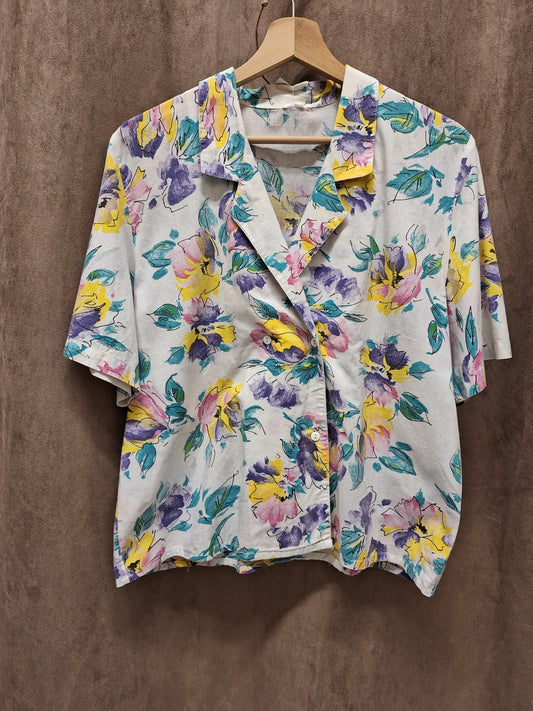 Květinová vintage košile s krátkým rukávem