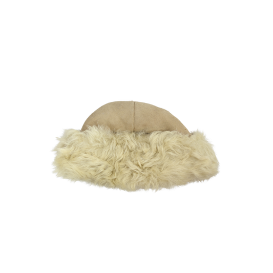 Vintage kožená čapka s ovčí kožešinou