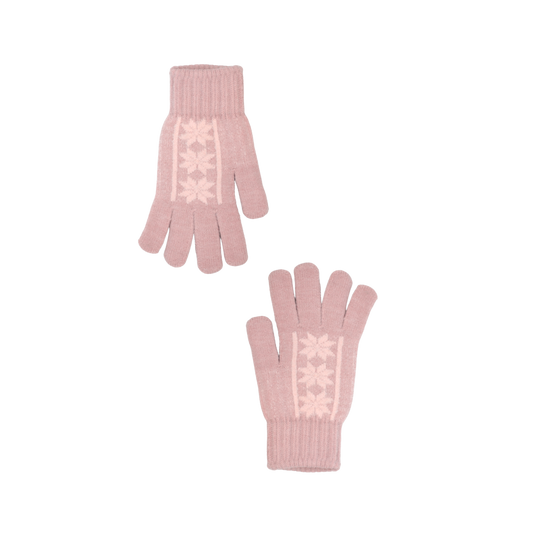 Starorůžové silné zimní rukavice