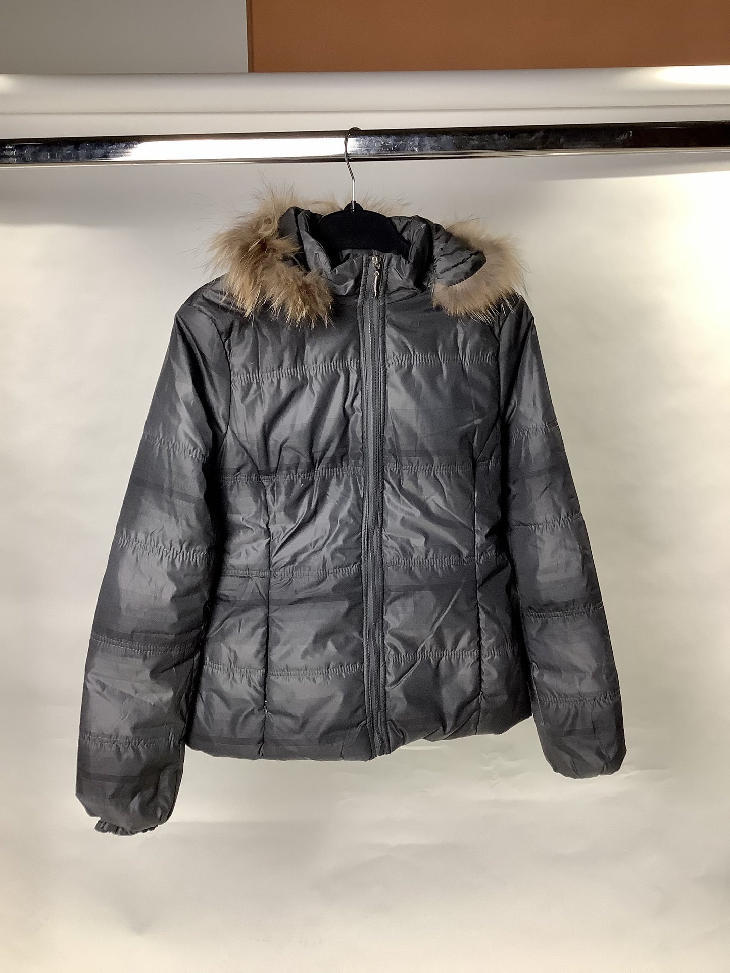Péřový kabát s odepínací limcem L/XL