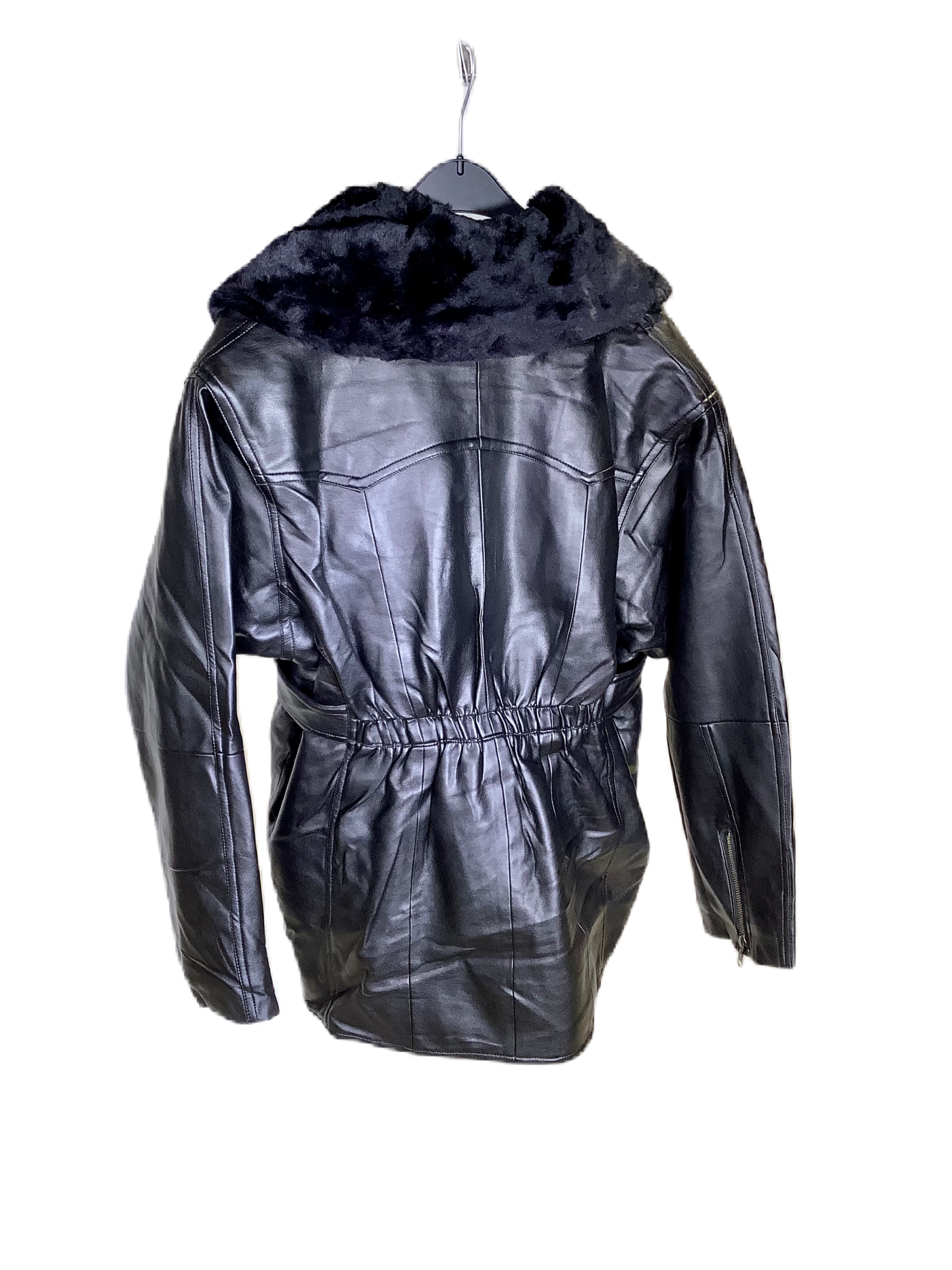 Kožený kabát s odepínacím límcem XL