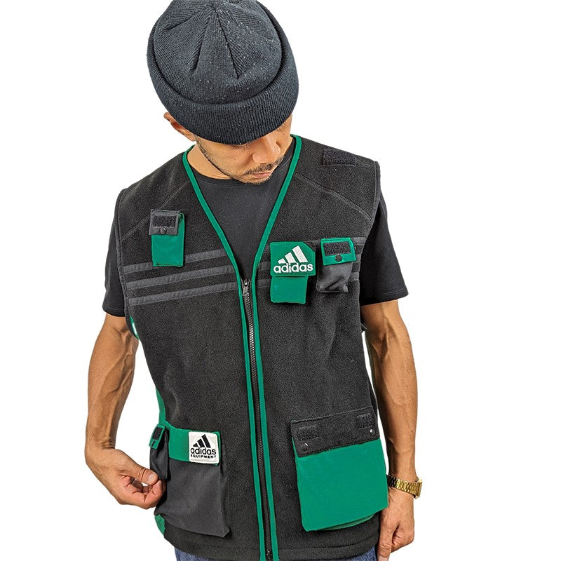 Upcycled Adidas technical fleece vest (S)