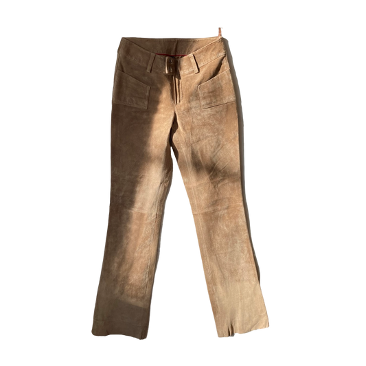 Semišové low-rise kalhoty 32