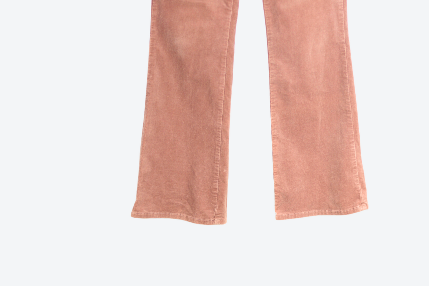 Starorůžové retro manžestrové kalhoty do pasu S/M