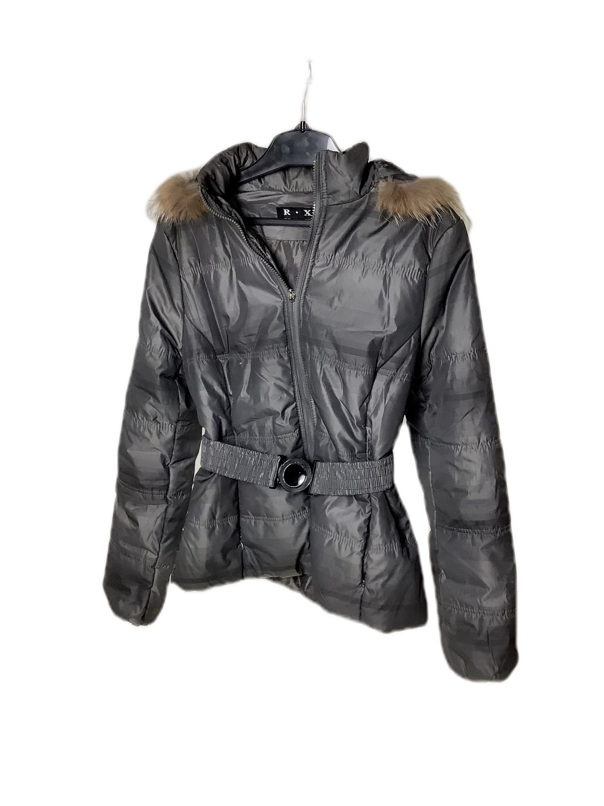 Péřový kabát s odepínací limcem L/XL