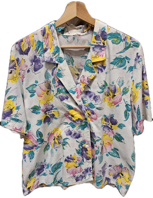 Květinová vintage košile s krátkým rukávem